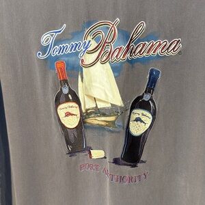 Tommy Bahama Charcoal Button-Down Shirt Port Authority Boat Rum Bottles Size XL